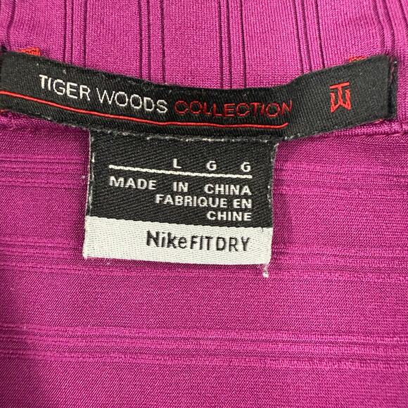 Nike Tiger Woods Fit Dry Golf Polo Men’s Large Fuchsia Pink Runs Large - Picture 3 of 8